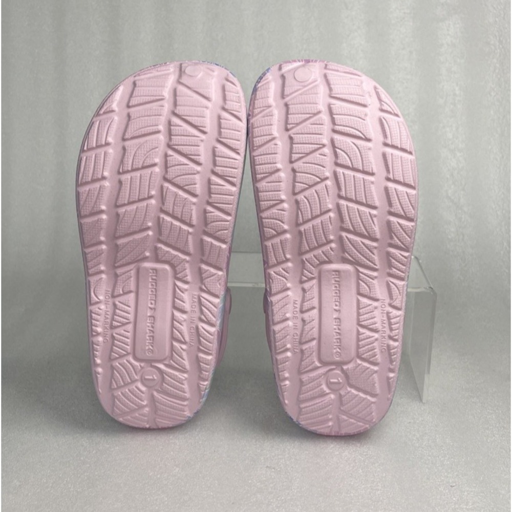 Rugged Shark Eva Shell Print Pink Clogs Slip on Sandals Girls Size 1 NEW - Picture 16 of 16